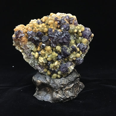 Fluorite with Gyrolite and Chalcopyrite
