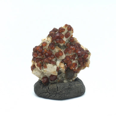 Spessartine with Smoky Quartz on Microcline